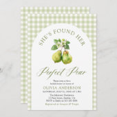 Modernes Green Gingham Perfect Pear Brautparty Einladung (Vorne/Hinten)