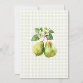 Modernes Green Gingham Perfect Pear Brautparty Einladung (Rückseite)