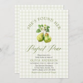 Modernes Green Gingham Perfect Pear Brautparty Einladung (Vorne/Hinten)