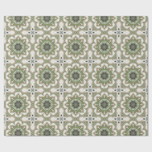 Modernes Green Gold Abstrakt Graphic Muster Geschenkpapier (Flach)