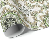 Modernes Green Gold Abstrakt Graphic Muster Geschenkpapier (Rolleneckpunkt)