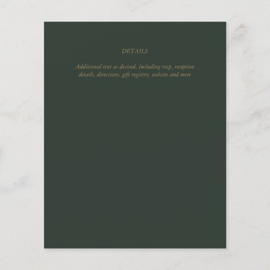 Modernes Green Gold Budget PROM (Rückseite)