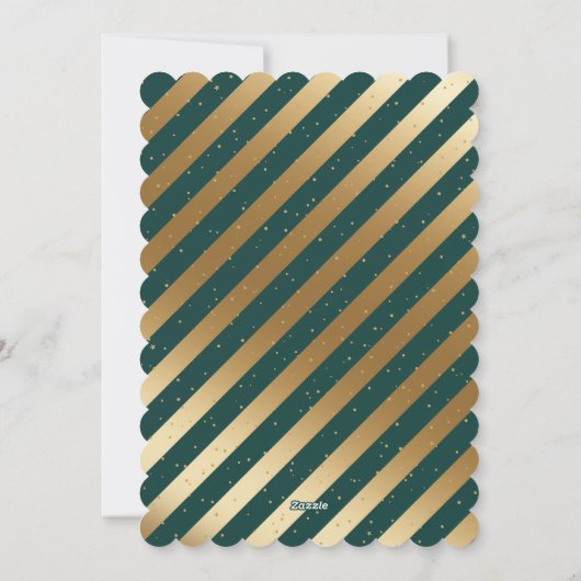 Modernes Green Gold Foto Elegant Frohe Weihnachten (Rückseite)