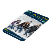 Modernes Green Gold Script Foto Holiday Magnet (Linke Seite)