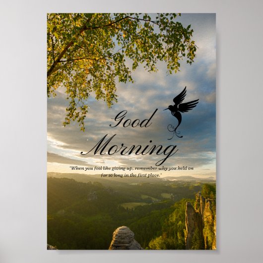 Modernes Green Good Morning Poster (Vorne)