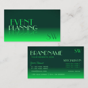 Modernes Green Gradient Mirror Schriftart Classic Visitenkarte