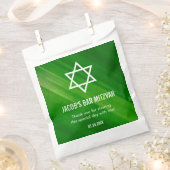 Modernes Green Grunge Bar Mitzvah Personalisiert Geschenktütchen (Ausgeschnitten)
