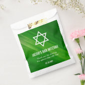 Modernes Green Grunge Bar Mitzvah Personalisiert Geschenktütchen (Versiegelt)