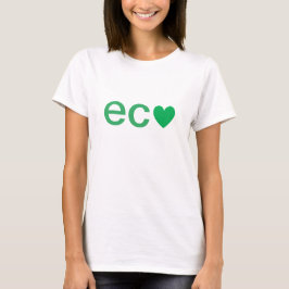 Modernes Green Heart Öko T-Shirt