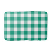 Modernes Green Kariert Gingham Pattern Badematte (Vorderseite)