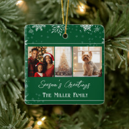 Modernes Green Line Holiday Foto Keramikornament