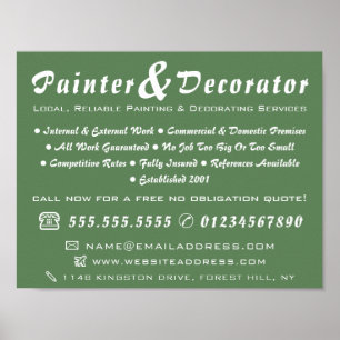 Modernes Green Painter & Decorator Poster