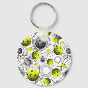 Modernes Green Pickleball-Muster Schlüsselanhänger