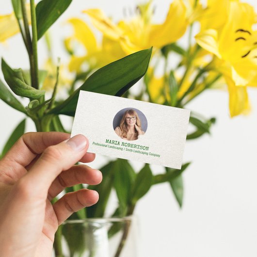 Modernes Green QR Code Social Media Foto Visitenkarte