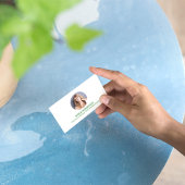 Modernes Green QR Code Social Media Foto Visitenkarte