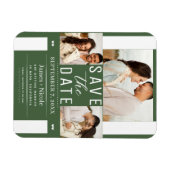 Modernes Green Save the Date Wedding Foto Magnet (Horizontal)