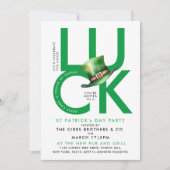 Modernes Green St Patrick Day Viel Glück Irish Par Einladung (Vorderseite)