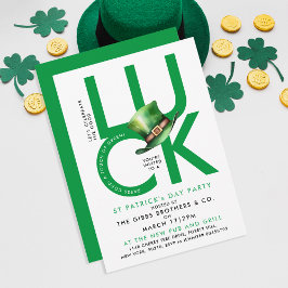 Modernes Green St Patrick Day Viel Glück Irish Par Einladung