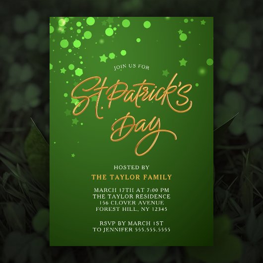 Modernes Green St. Patrick's Day Celebration Party Einladung