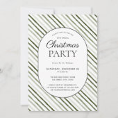 Modernes Green Strip Script Weihnachts-Party Einladung (Vorderseite)