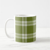 Modernes Green Tartan Kariert Coffee Tasse (Links)