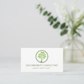 Modernes Green-Tree-Logo-Nachhaltigkeitsberater Visitenkarte (Stehend Vorderseite)