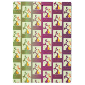 Modernes Green und lila Tulip Couple-Muster Klemmbrett (Rückseite)