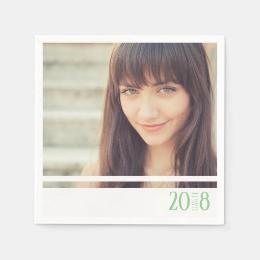 Modernes Green & White Graduate Custom Party Napki Serviette (Vorderseite)