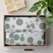 Modernes Green & White Polka Dot Bubbles Party Seidenpapier (Geschenk)
