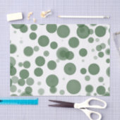 Modernes Green & White Polka Dot Bubbles Party Seidenpapier (Handwerk)