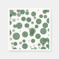Modernes Green & White Polka Dot Bubbles Party