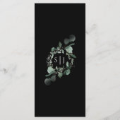 Modernes Greenery Black Wedding Flat Menu Menükarte (Rückseite)
