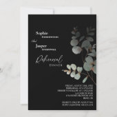 Modernes Greenery Black Wedding Probe Dinner Einladung (Vorderseite)