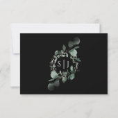 Modernes Greenery Black Wedding Song Request UAWG RSVP Karte (Rückseite)