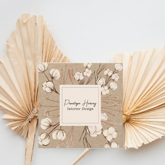 Modernes Greenery Blush Pink Kraft Design Quadratische Visitenkarte