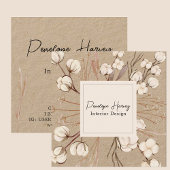 Modernes Greenery Blush Pink Kraft Design Quadratische Visitenkarte