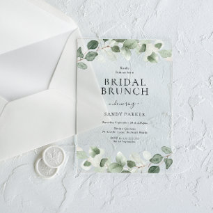 Modernes Greenery Bridal Brunch Brautparty Acryleinladungen