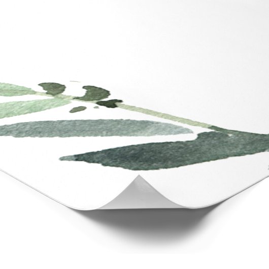 Modernes Greenery Foliage Probe Dinner Willkommen Poster (Ecke)