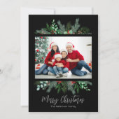 Modernes Greenery Foto Frohe Weihnachten (Vorderseite)