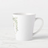 Modernes Greenery Gold Monogram Elegant Milchtasse (Rechts)