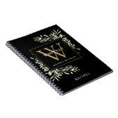 Modernes Greenery Gold Monogram Name Rezept Kochbu Notizblock (Rechte Seite)