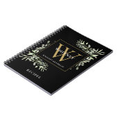 Modernes Greenery Gold Monogram Name Rezept Kochbu Notizblock (Linke Seite)