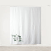 Modernes Greenery Monogram Wedding Foto Hintergrun Wandteppich (Vorderseite)