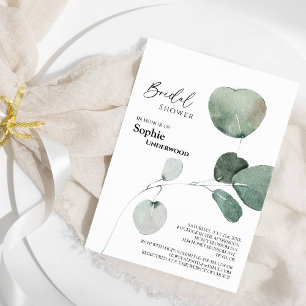 Modernes Greenery White Wedding Brautparty Einladung
