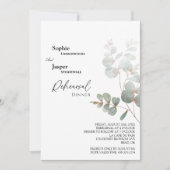 Modernes Greenery White Wedding Probe Dinner Einladung (Vorderseite)