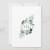 Modernes Greenery White Wedding Probe Dinner Einladung (Rückseite)