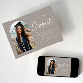 Modernes Greige Arch Foto Abschluss Ankündigung