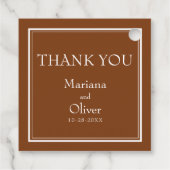 Modernes Grenzgebiet Minimalistisch braun Geschenkanhänger (Rückseite)