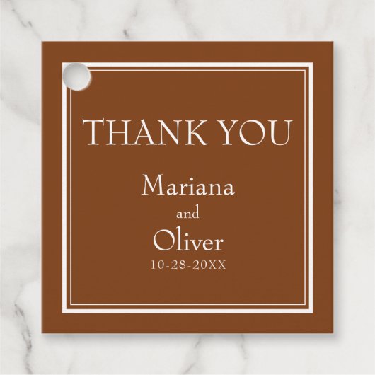 Modernes Grenzgebiet Minimalistisch braun Geschenkanhänger (Vorderseite)