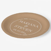 Modernes Grenzgebiet Minimalistisch Pappteller (Schrägansicht)